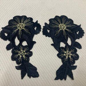 Girl Fabric Iron On Patches For Clothes Black Patches Embroidery Iron On Flower